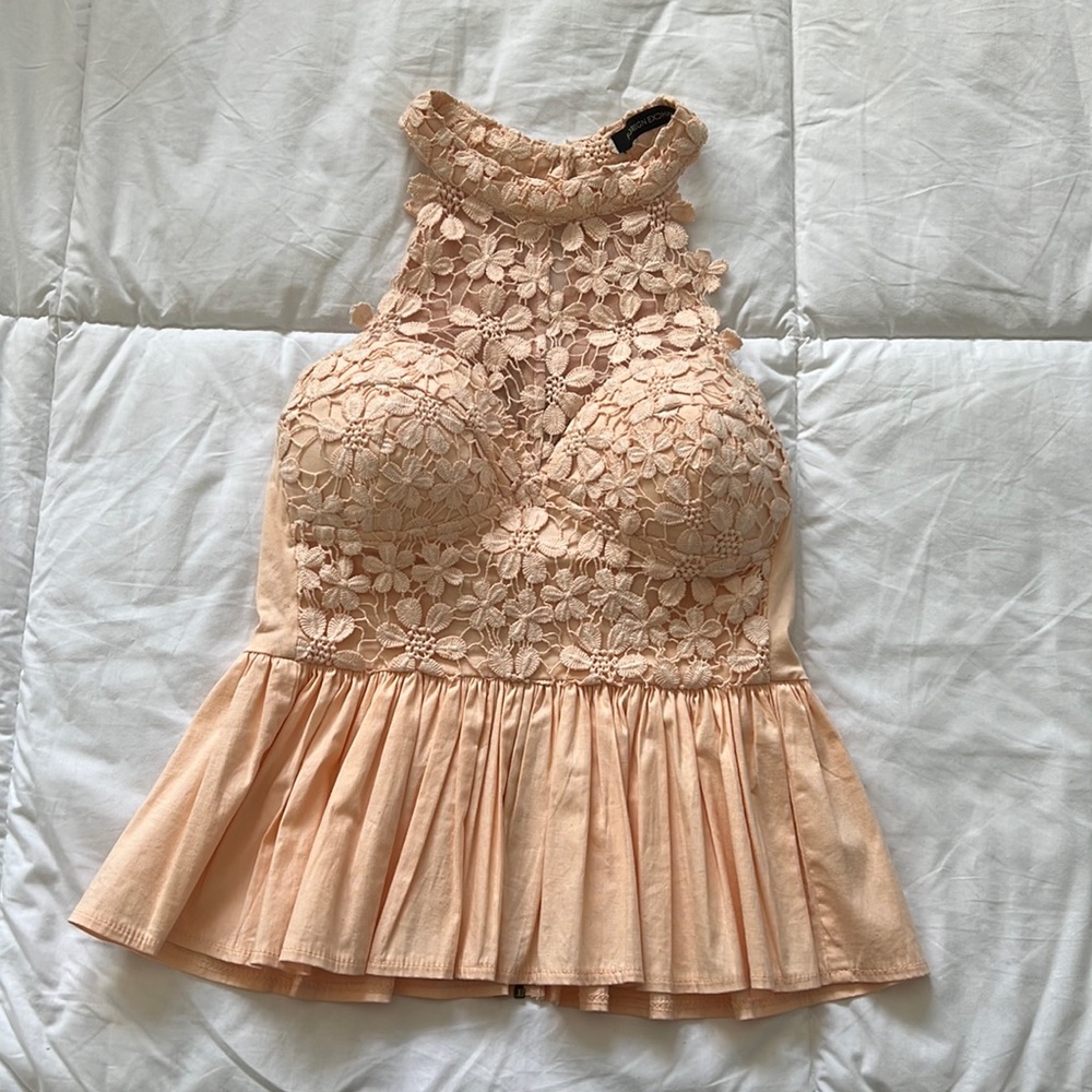 Gently Used - Foreign Exchange Lace Top Light Cream